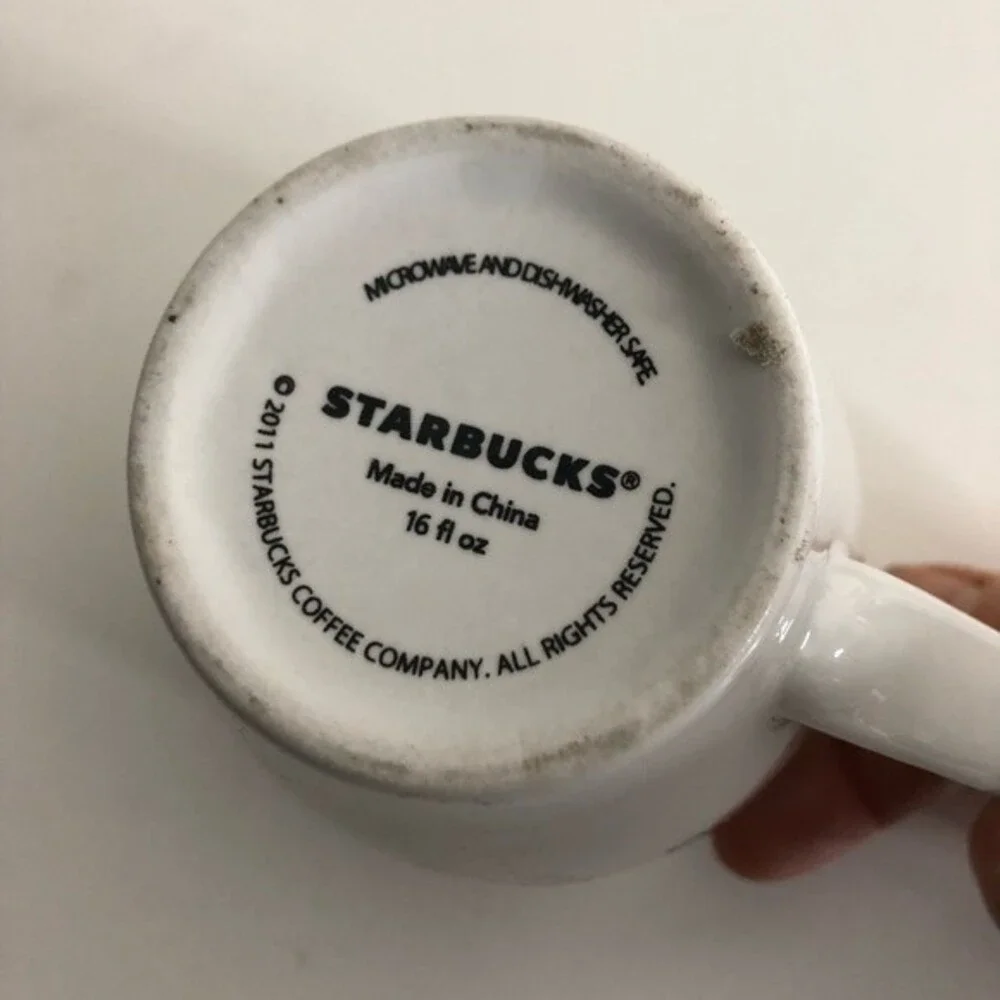 STARBUCKS Logo Mug White Ceramic 16oz Microwave Dishwasher Safe 2011
